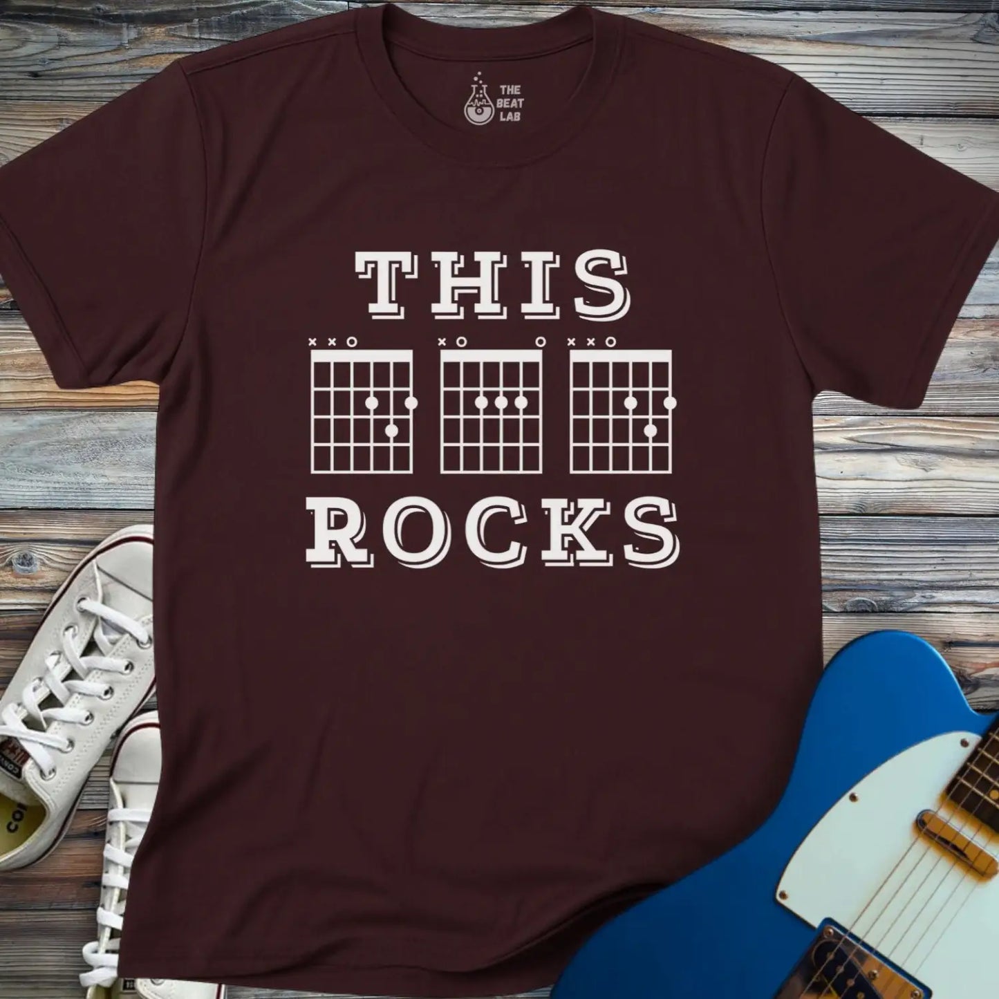 This Dad Rocks T-shirt - Dark Chocolate / S - T-Shirt
