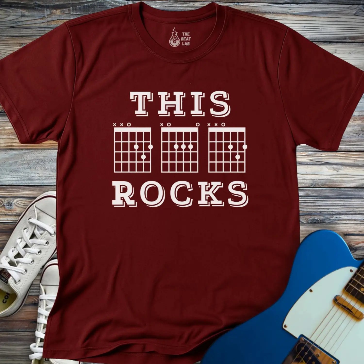 This Dad Rocks T-shirt - Maroon / S - T-Shirt
