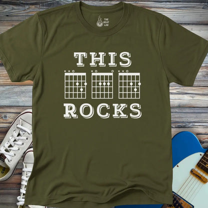 This Dad Rocks T-shirt - Military Green / S - T-Shirt