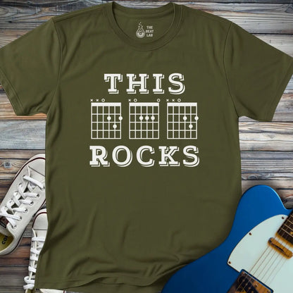 This Dad Rocks T-shirt - Military Green / S - T-Shirt