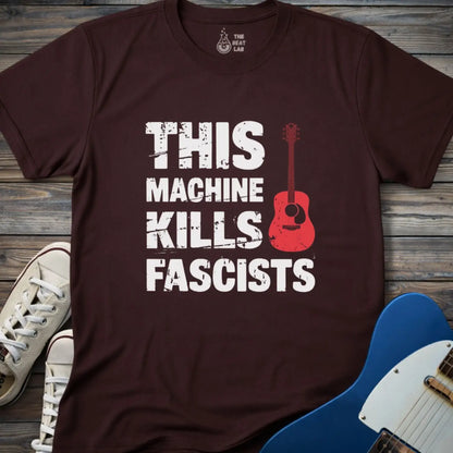 This Machine Kills Fascists T-shirt - Dark Chocolate / S - T-Shirt