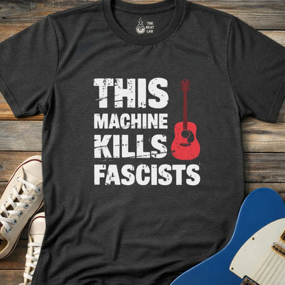 This Machine Kills Fascists T-shirt - Dark Heather Grey / S - T-Shirt