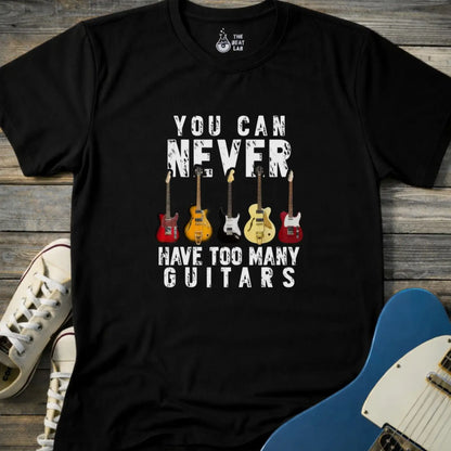 Too Many Guitars T-shirt - Black / S - T-Shirt