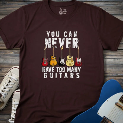 Too Many Guitars T-shirt - Dark Chocolate / S - T-Shirt