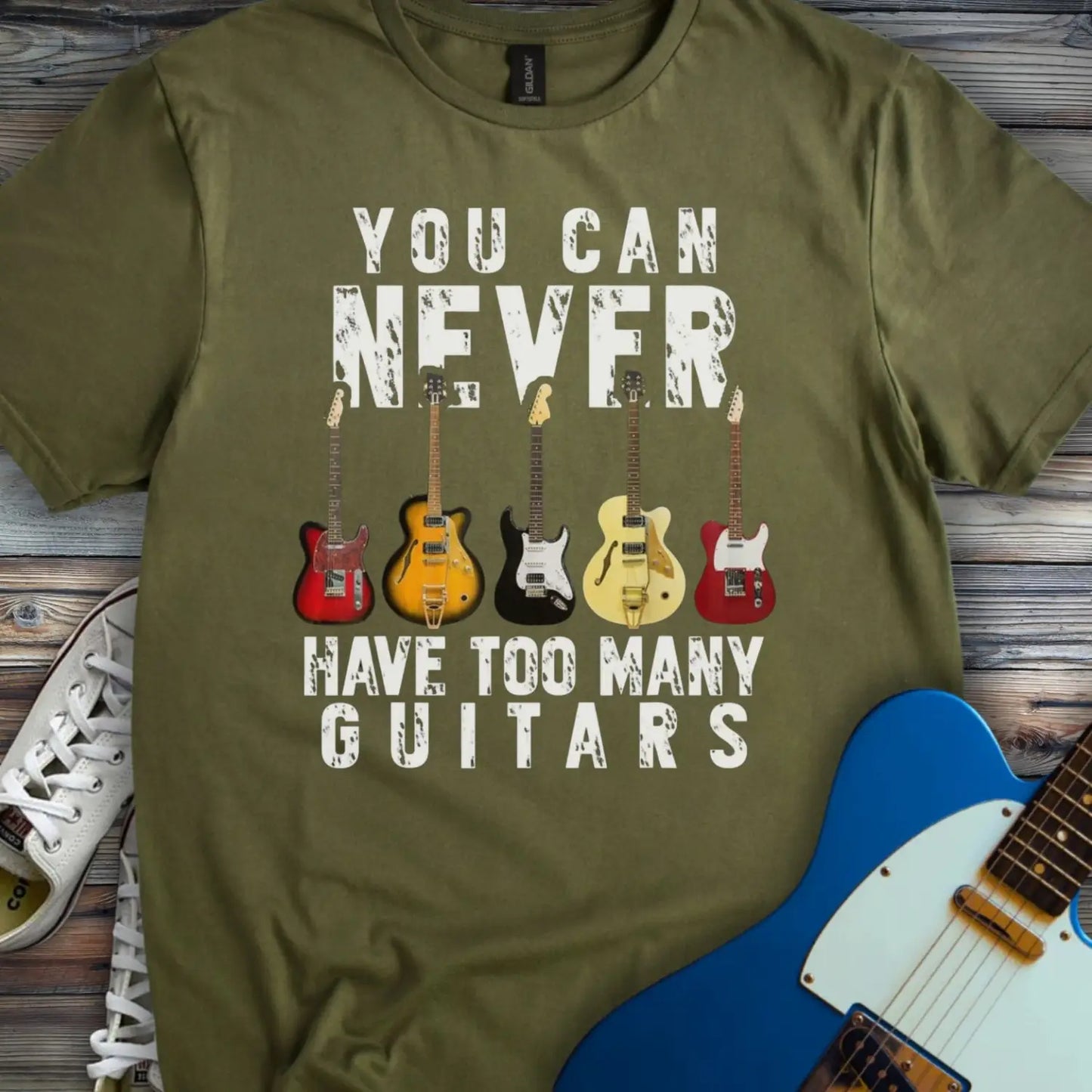 Too Many Guitars T-shirt Military Green