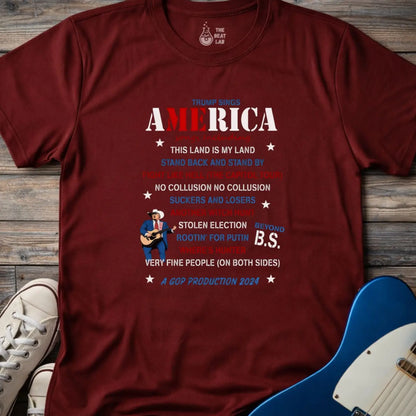 Trump Sings America T-shirt - Maroon / S - T-Shirt
