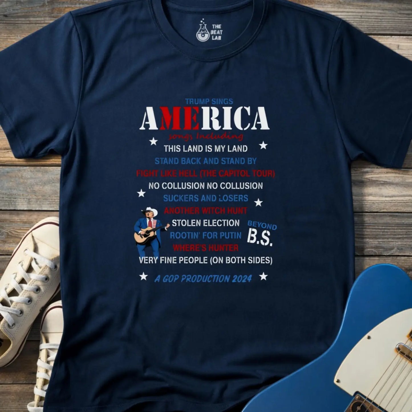 Trump Sings America T-shirt - Navy / XS - T-Shirt