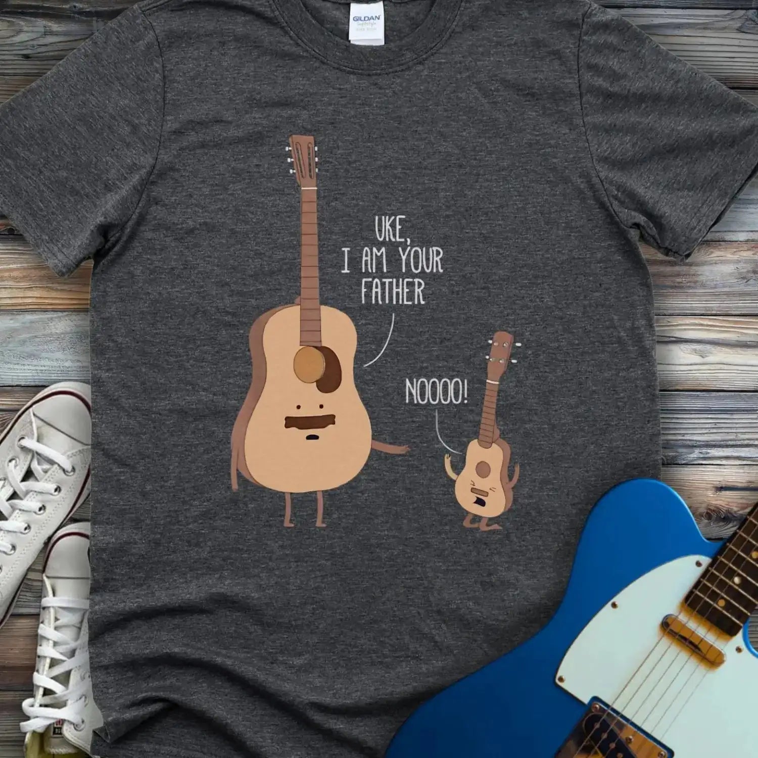 Uke I Am Your Father T-shirt Dark Heather Grey