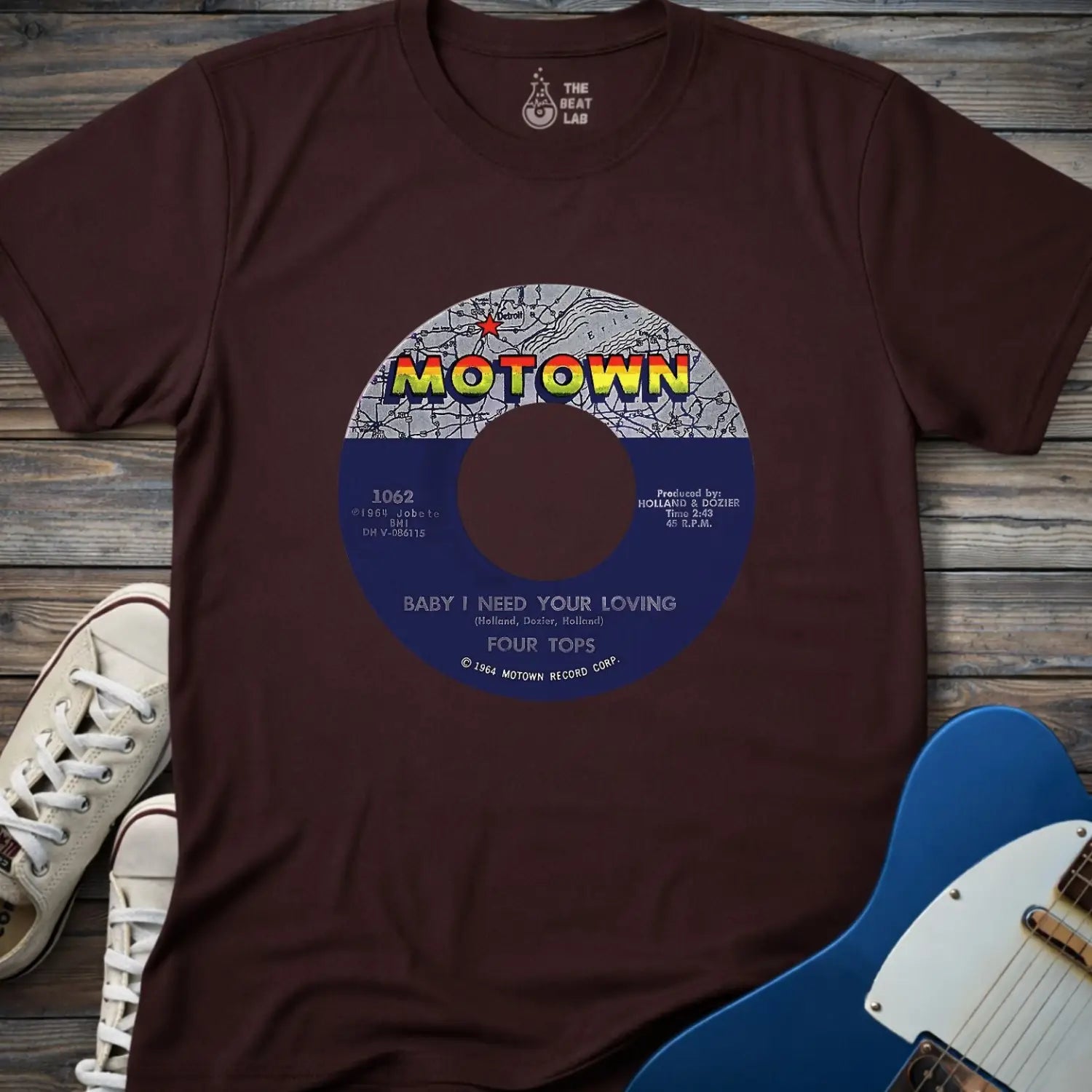 Vintage Motown Record T-shirt - Dark Chocolate / S - T-Shirt