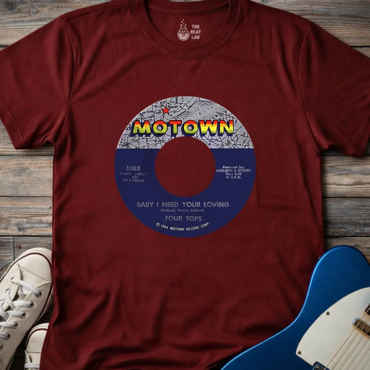 Vintage Motown Record T-shirt - Maroon / S - T-Shirt