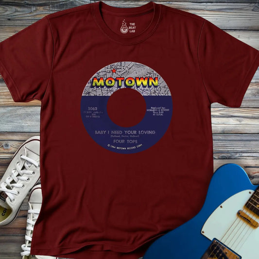 Vintage Motown Record T-shirt - Maroon / S - T-Shirt