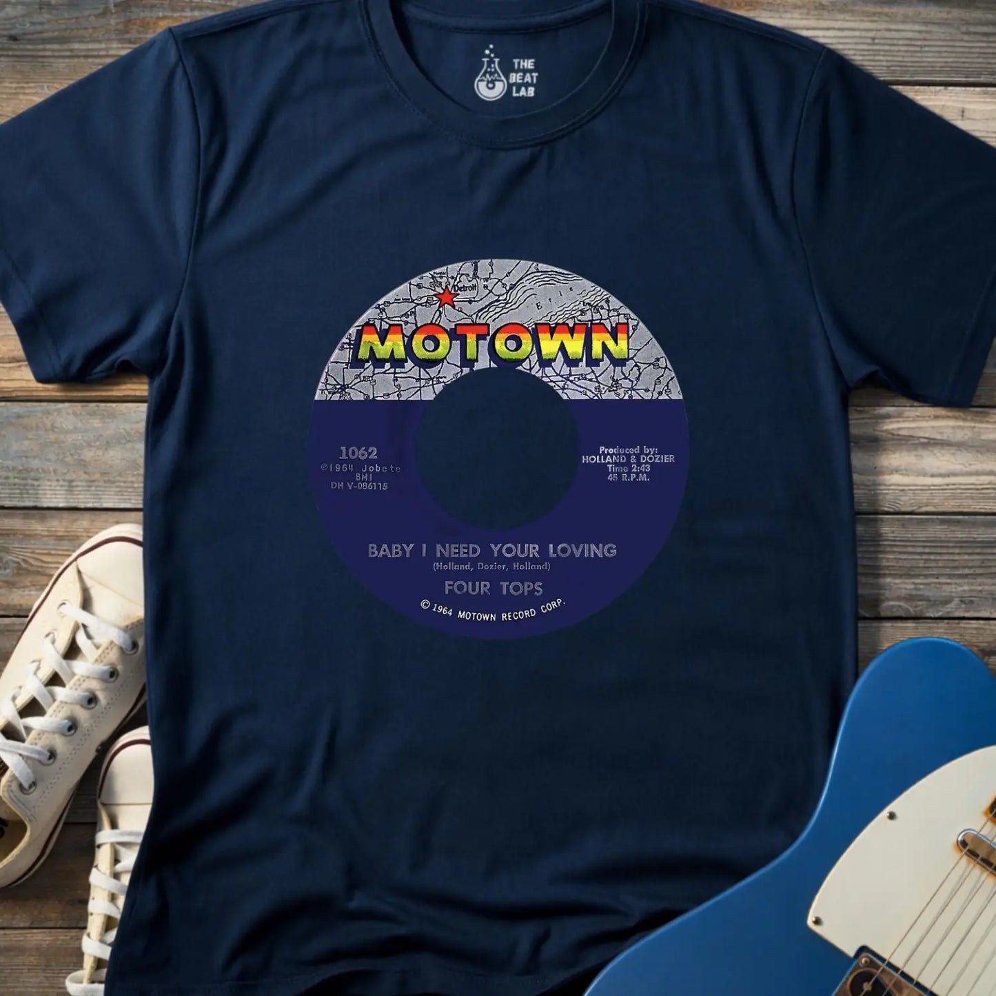 Vintage Motown Record T-shirt - Navy / S - T-Shirt