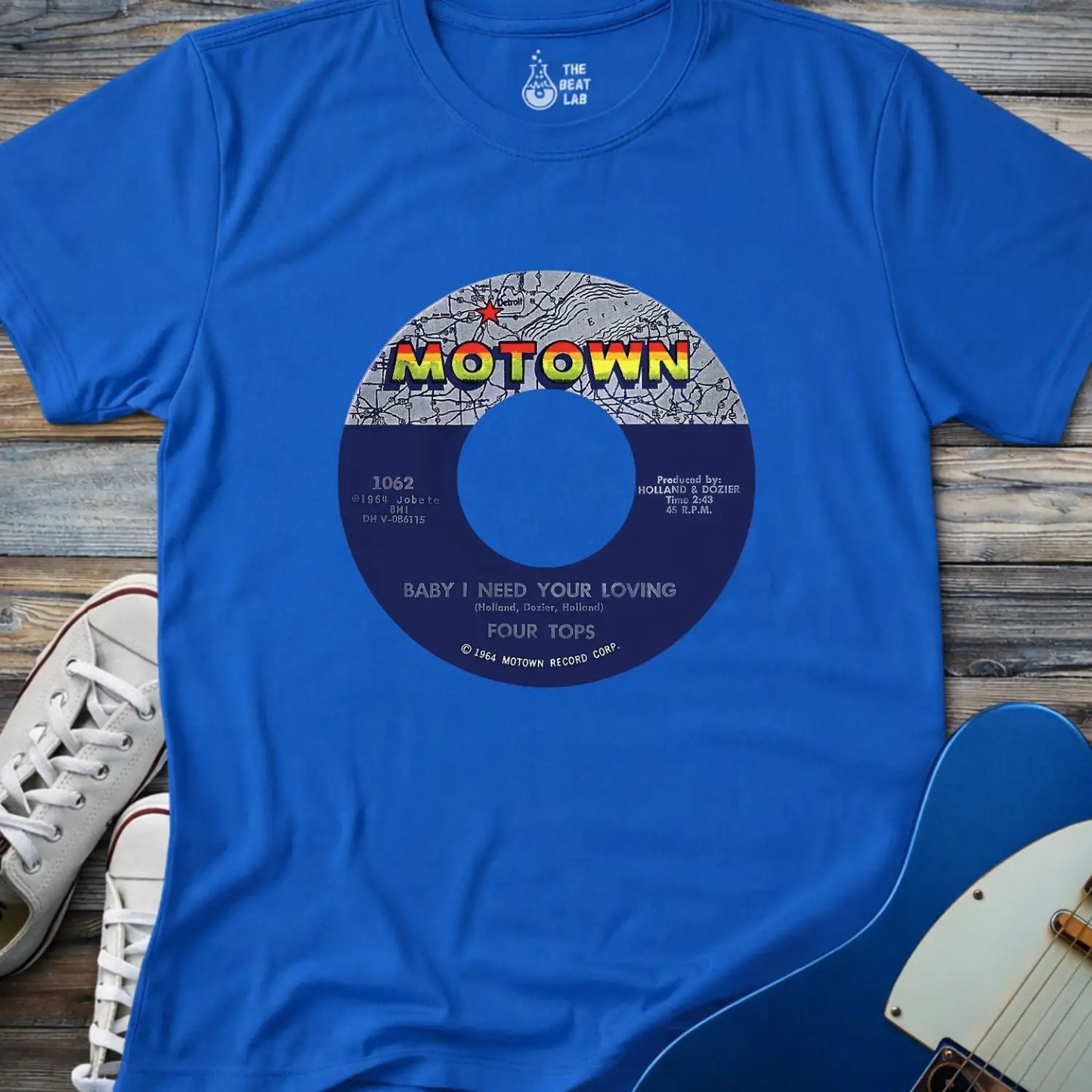 Vintage Motown Record T-shirt - Royal / S - T-Shirt