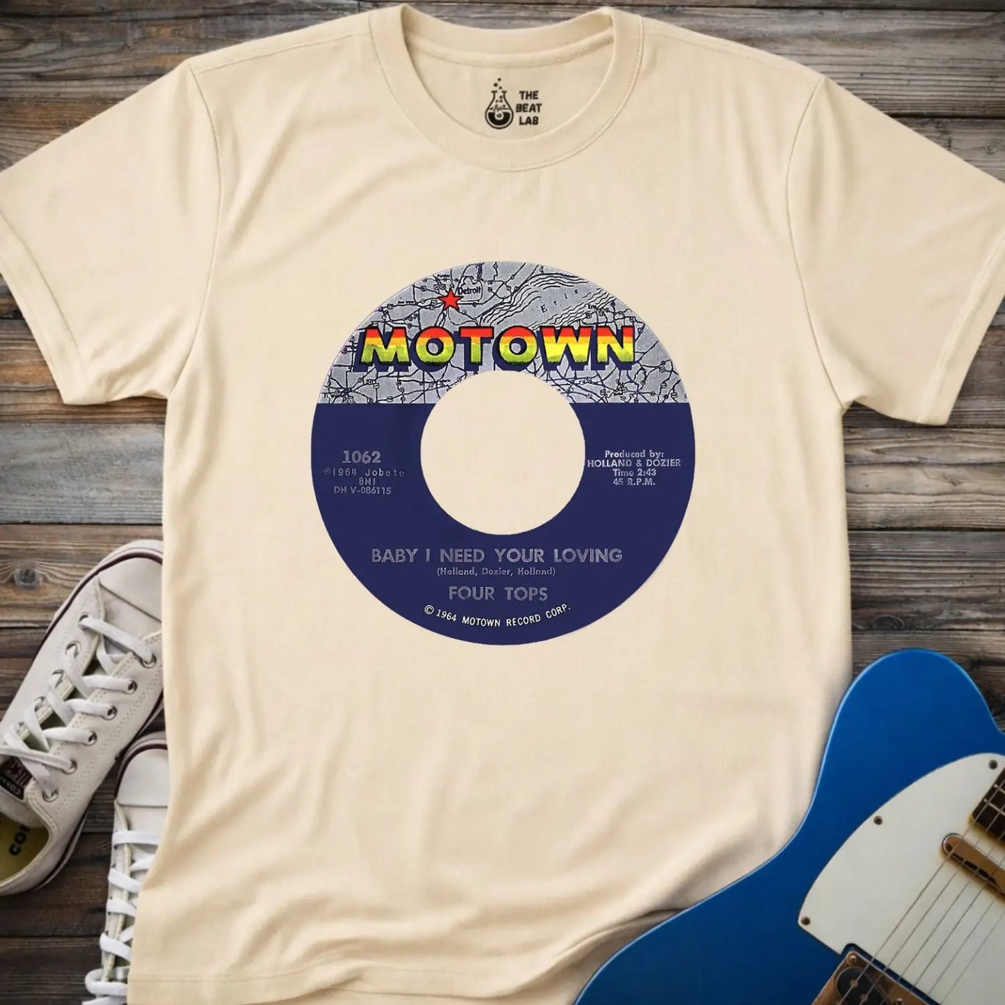 Vintage Motown Record T-shirt - Sand / S - T-Shirt