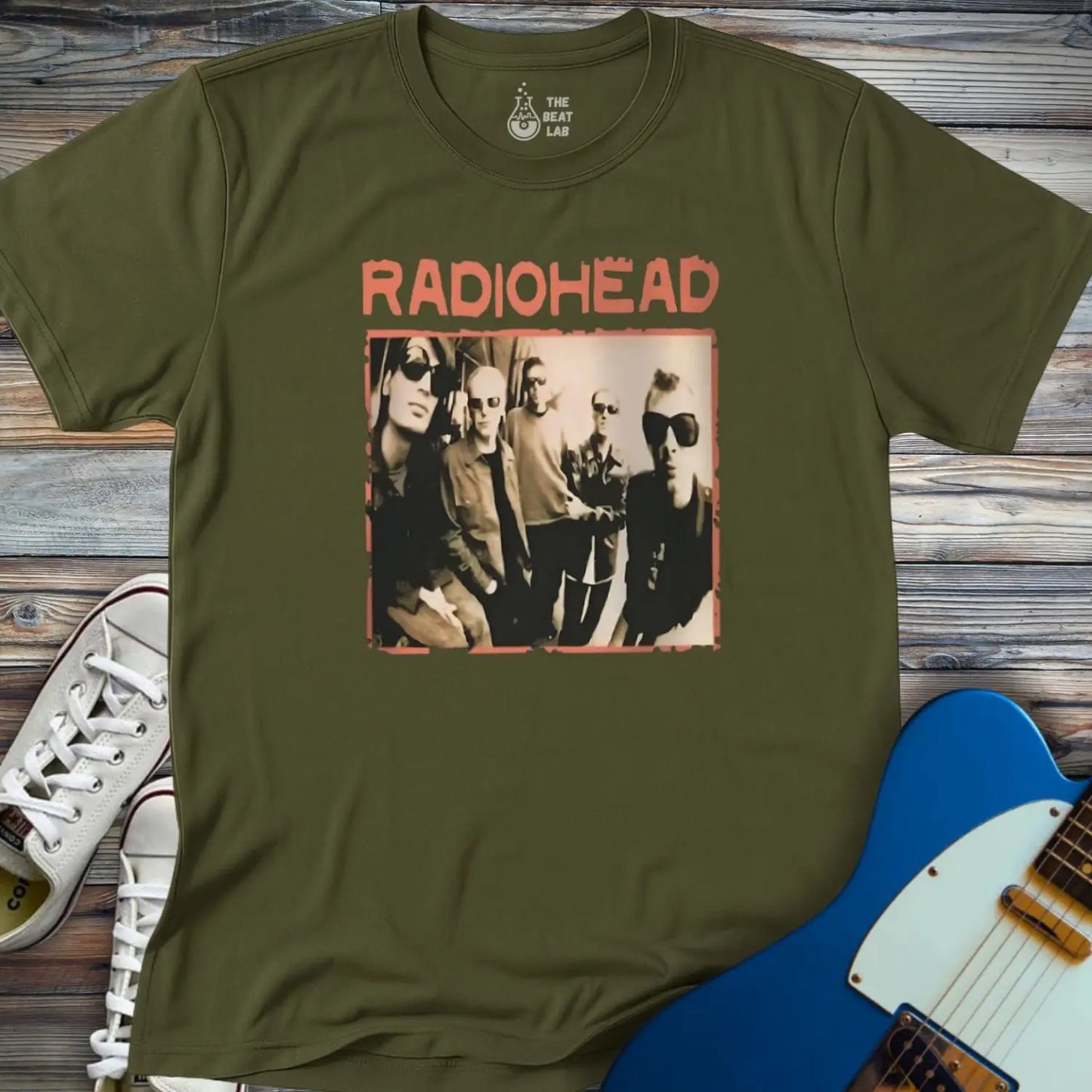 Vintage Radiohead Band T-shirt - Military Green / S - T-Shirt