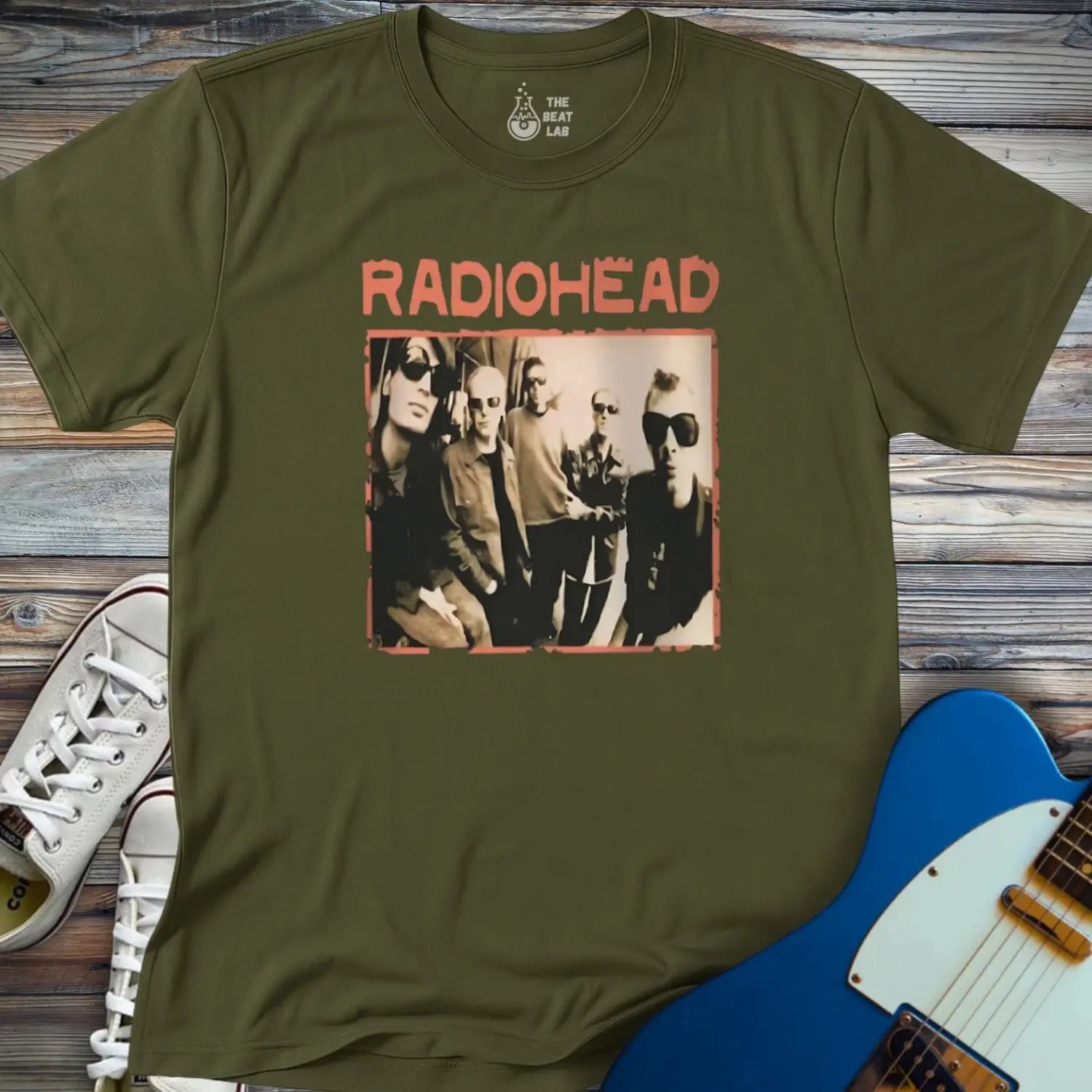 Vintage Radiohead Band T-shirt - Military Green / S - T-Shirt