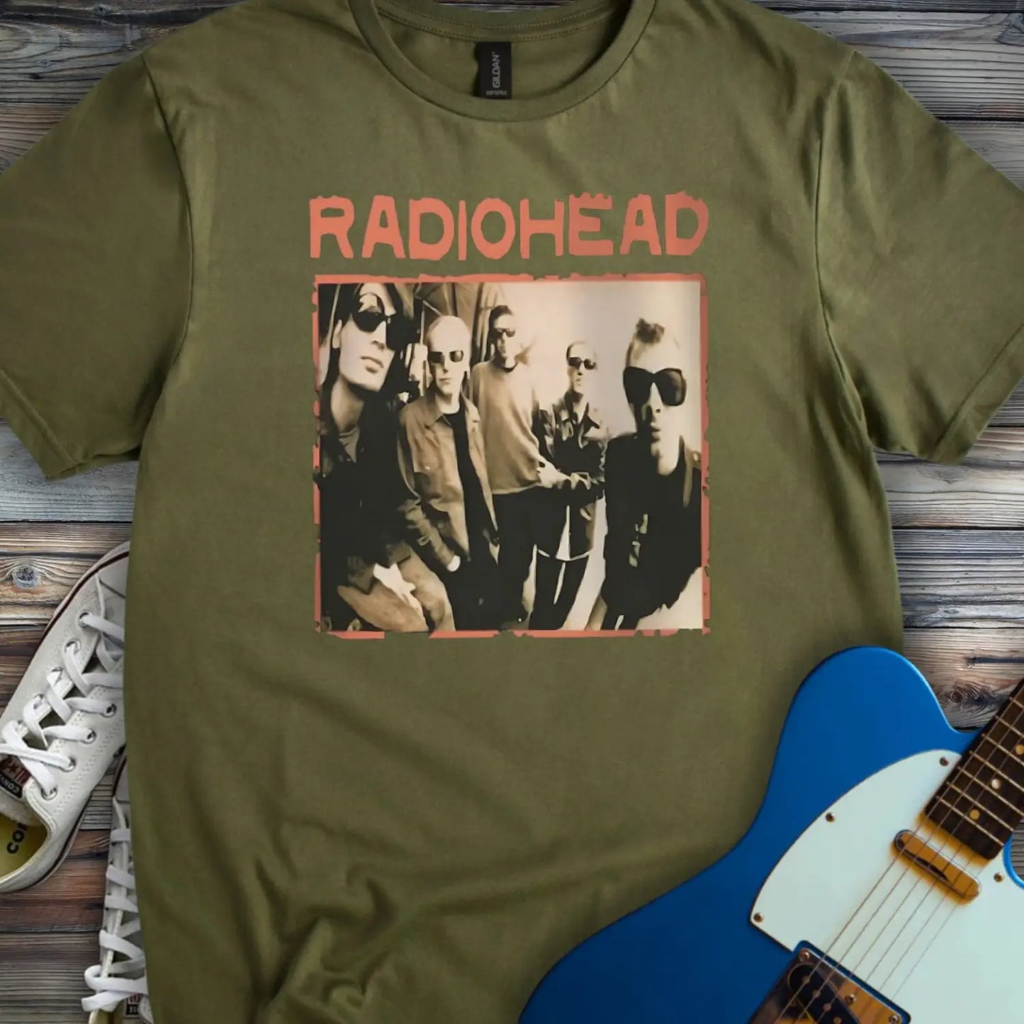 Vintage Radiohead Band T-shirt - Military Green / S - T-Shirt