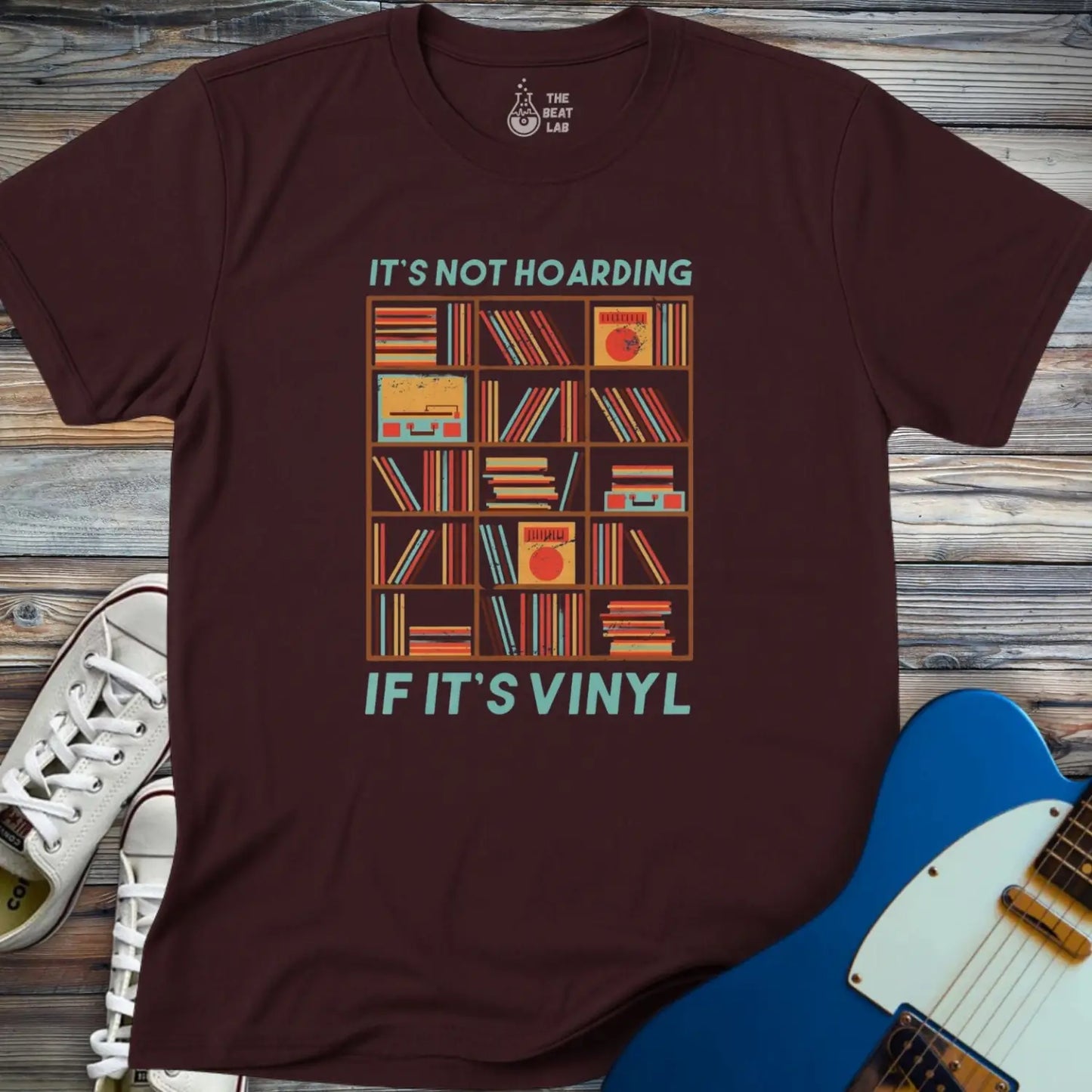 Vinyl ≠ Hoarding T-shirt - Dark Chocolate / S - T-Shirt