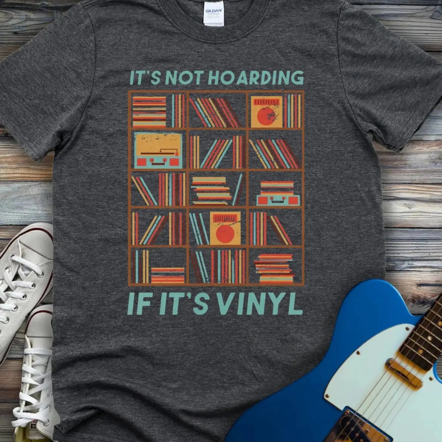 Vinyl ≠ Hoarding T-shirt Dark Heather Grey