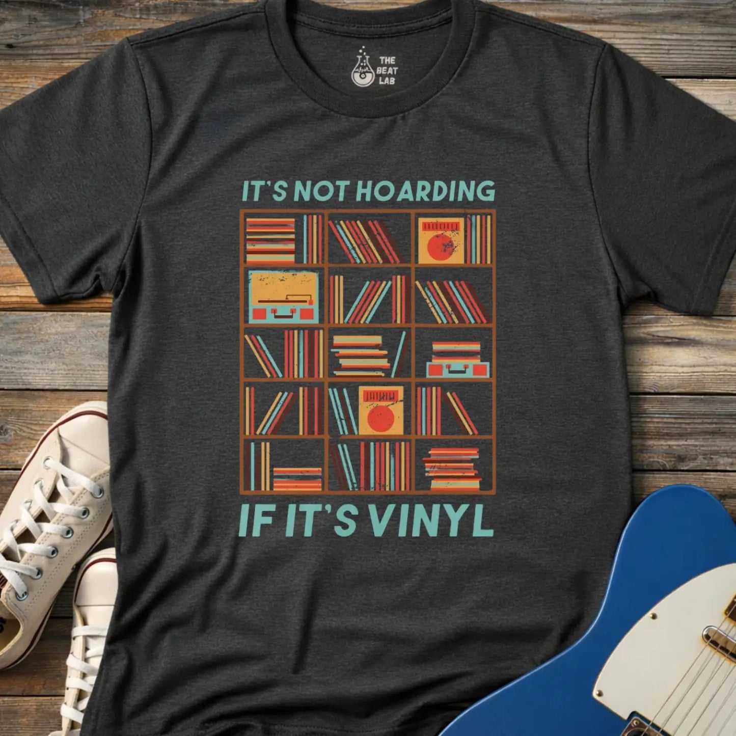 Vinyl ≠ Hoarding T-shirt - Dark Heather Grey / S - T-Shirt