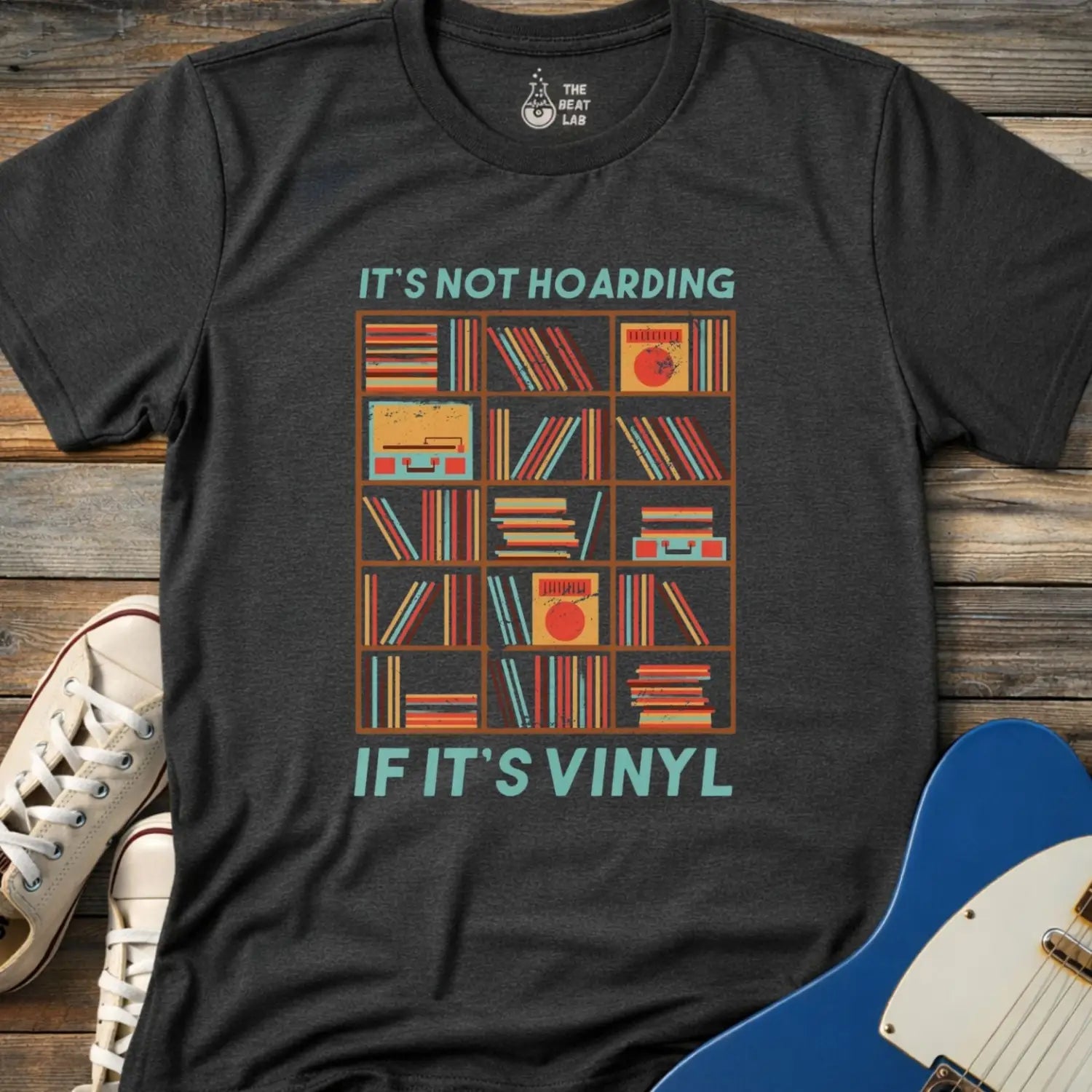 Vinyl ≠ Hoarding T-shirt - Dark Heather Grey / S - T-Shirt