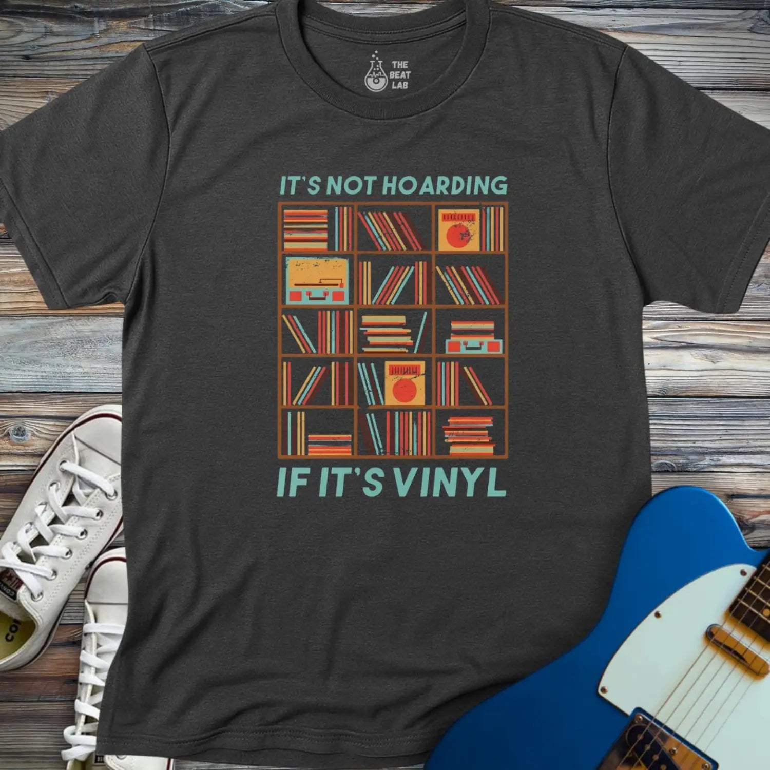 Vinyl ≠ Hoarding T-shirt - Dark Heather Grey / S - T-Shirt