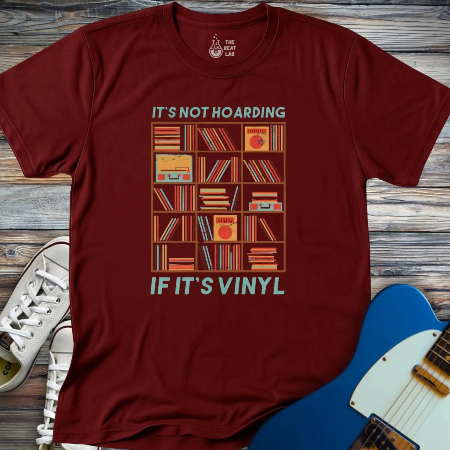 Vinyl ≠ Hoarding T-shirt - Maroon / S - T-Shirt