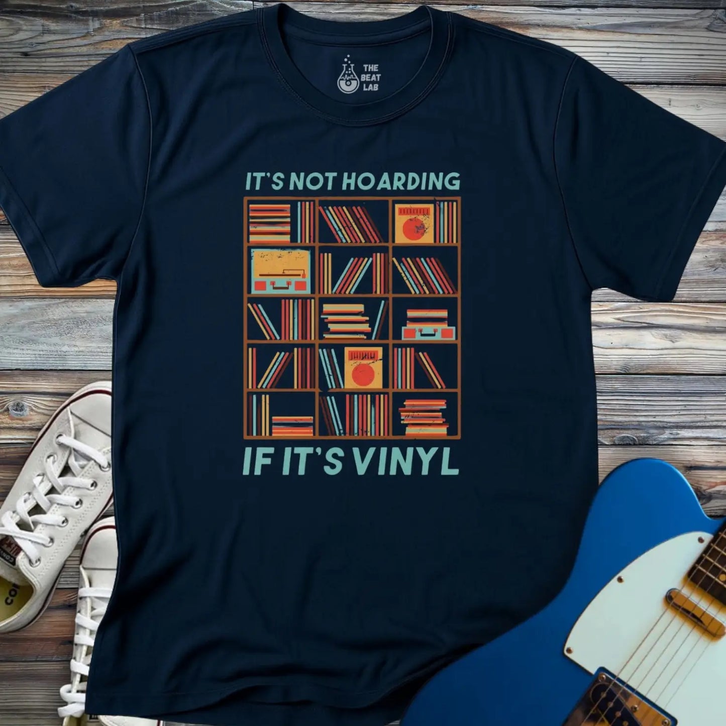 Vinyl ≠ Hoarding T-shirt - Navy / S - T-Shirt