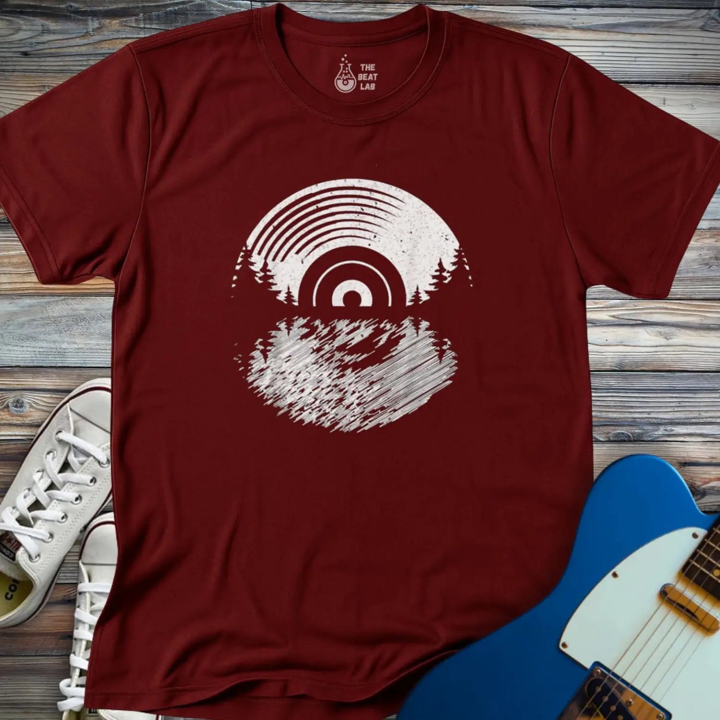 Vinyl Nature T-shirt - Maroon / S - T-Shirt