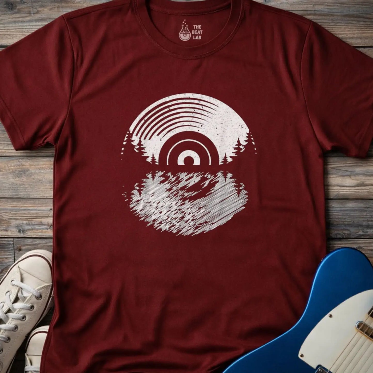 Vinyl Nature T-shirt - Maroon / S - T-Shirt