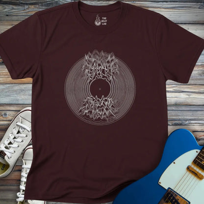 Vinyl Radio Waves T-shirt - Dark Chocolate / S - T-Shirt