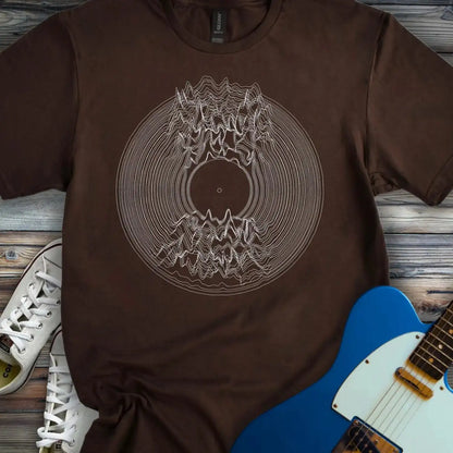 Vinyl Radio Waves T-shirt Dark Chocolate