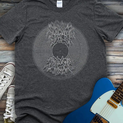 Vinyl Radio Waves T-shirt Dark Heather Grey