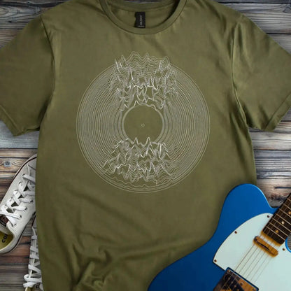 Vinyl Radio Waves T-shirt Military Green