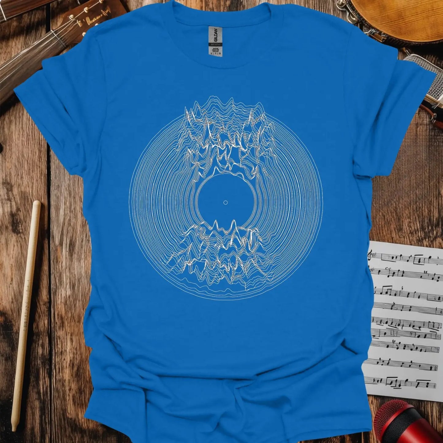 Vinyl Radio Waves T-shirt Royal