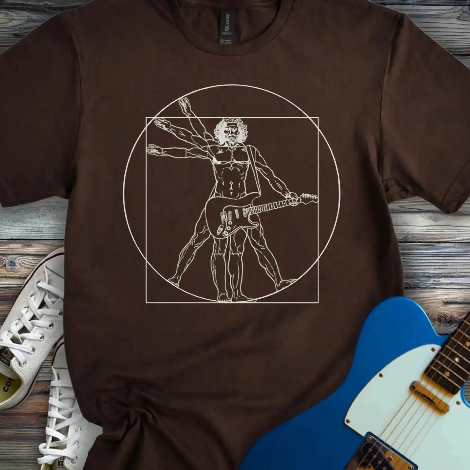 Vitruvian Rocker T-shirt Dark Chocolate