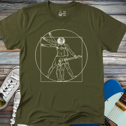 Vitruvian Rocker T-shirt - Military Green / S - T-Shirt