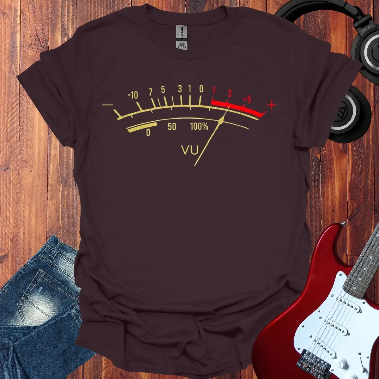 VU Meter Overdrive T-shirt Dark Chocolate