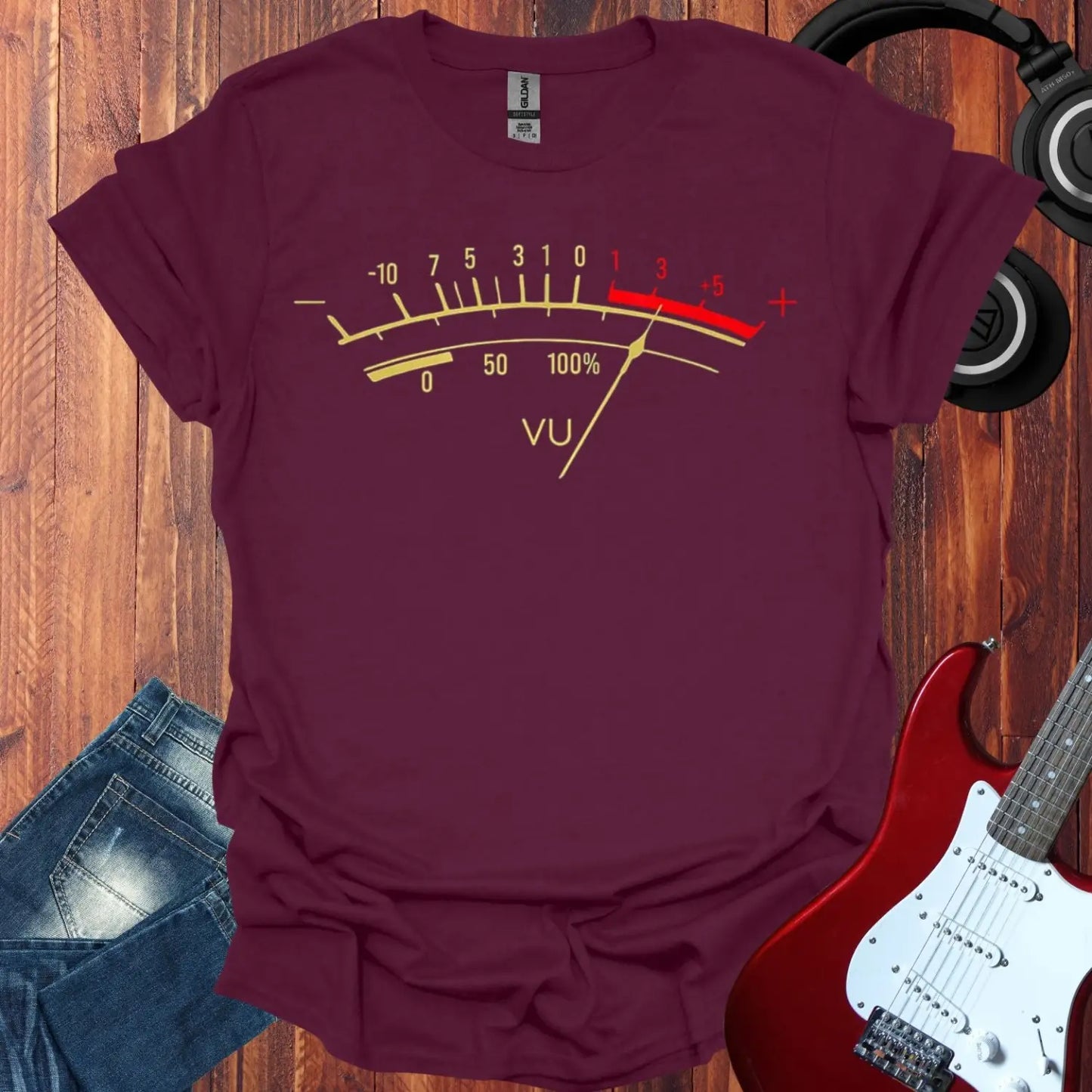 VU Meter Overdrive T-shirt Maroon