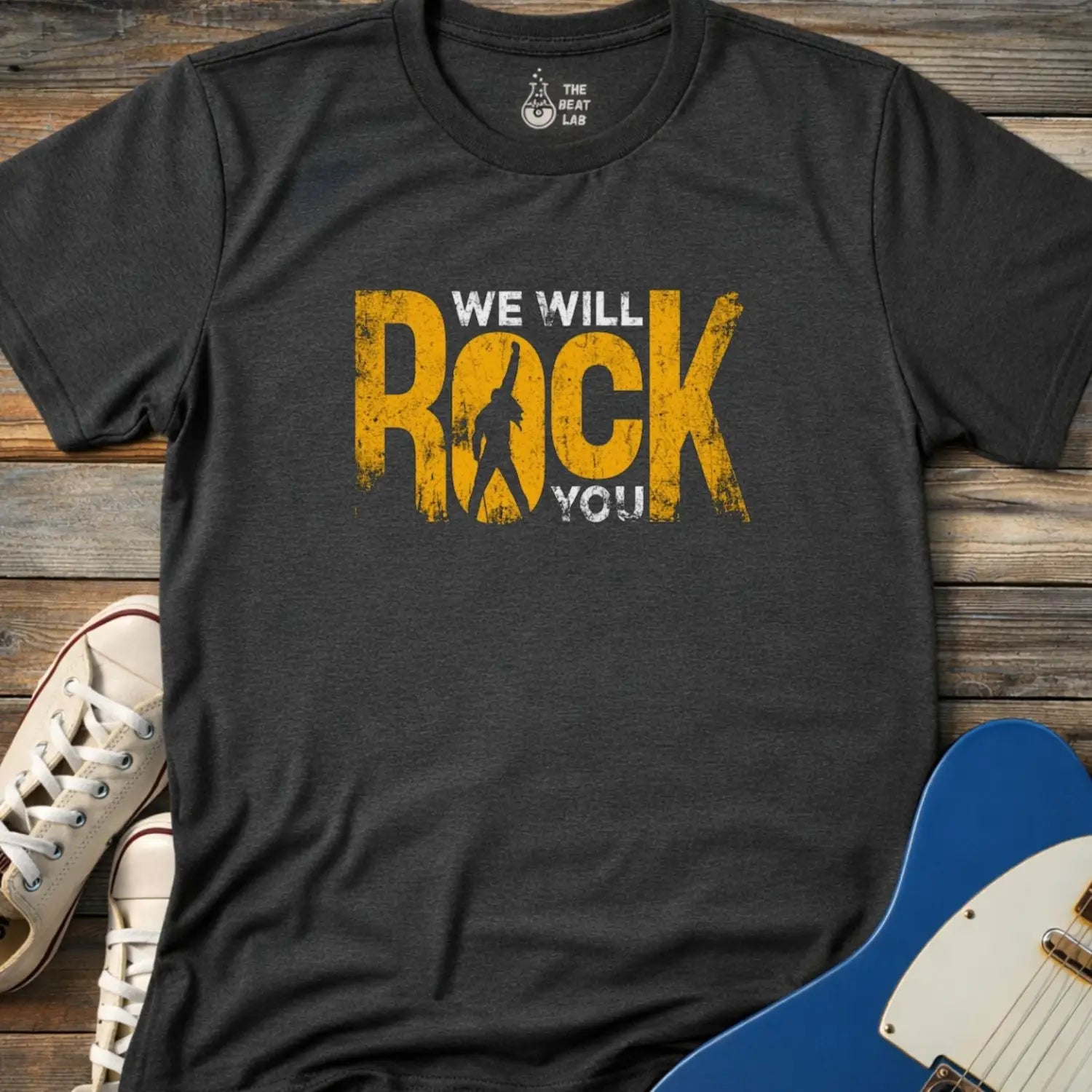 We Will Rock You T-shirt - Dark Heather Grey / S - T-Shirt