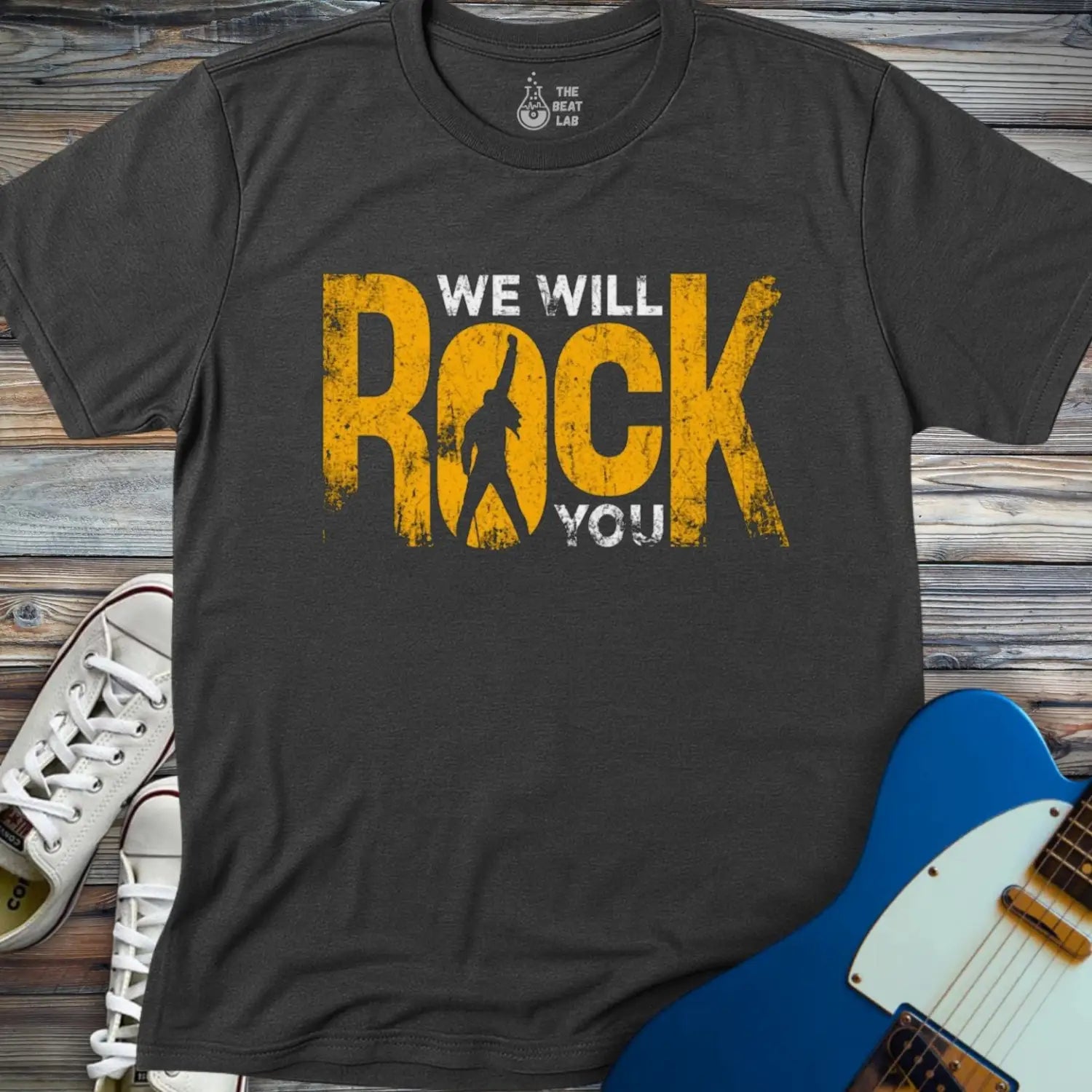 We Will Rock You T-shirt - Dark Heather Grey / S - T-Shirt