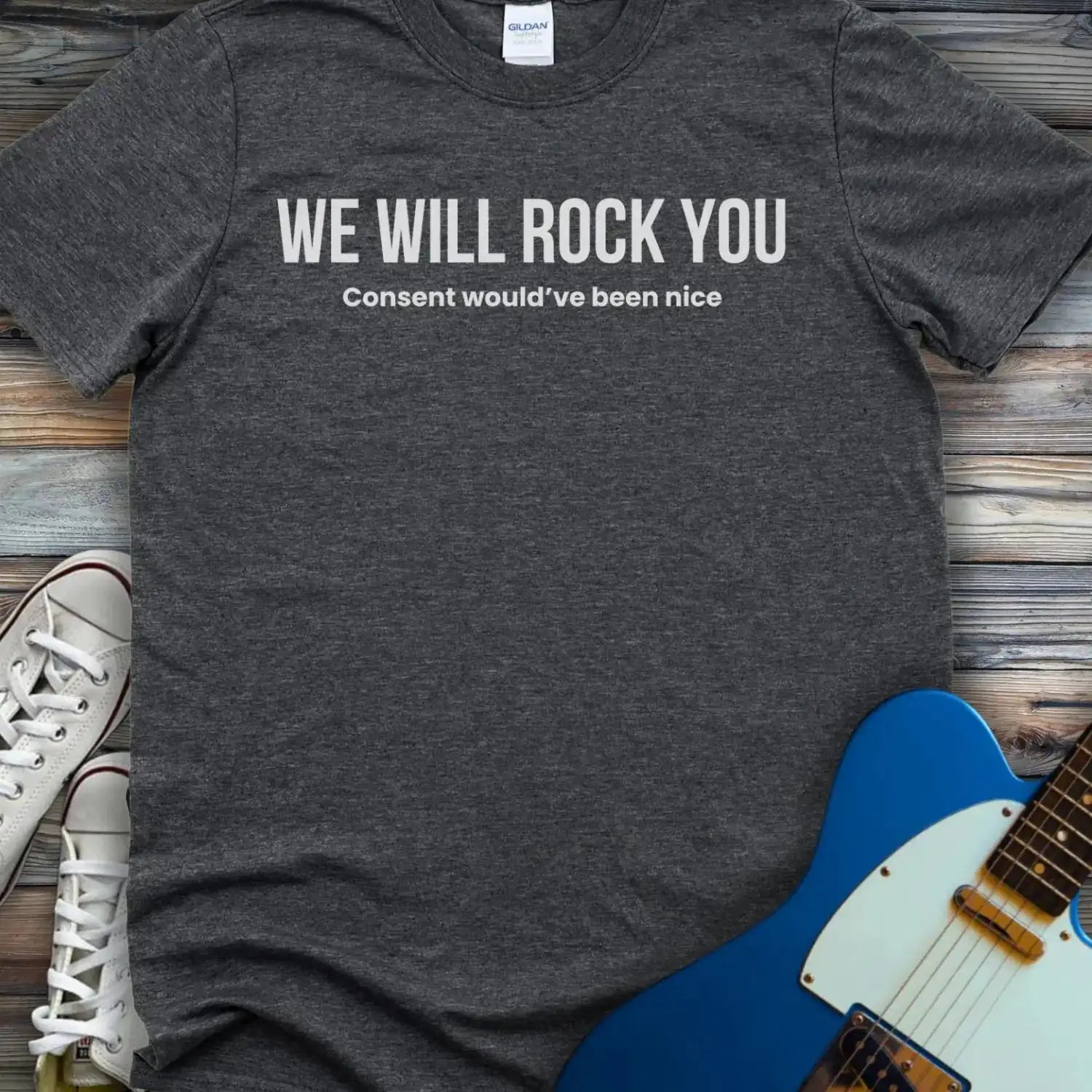 We Will Rock You T-shirt Dark Heather Grey