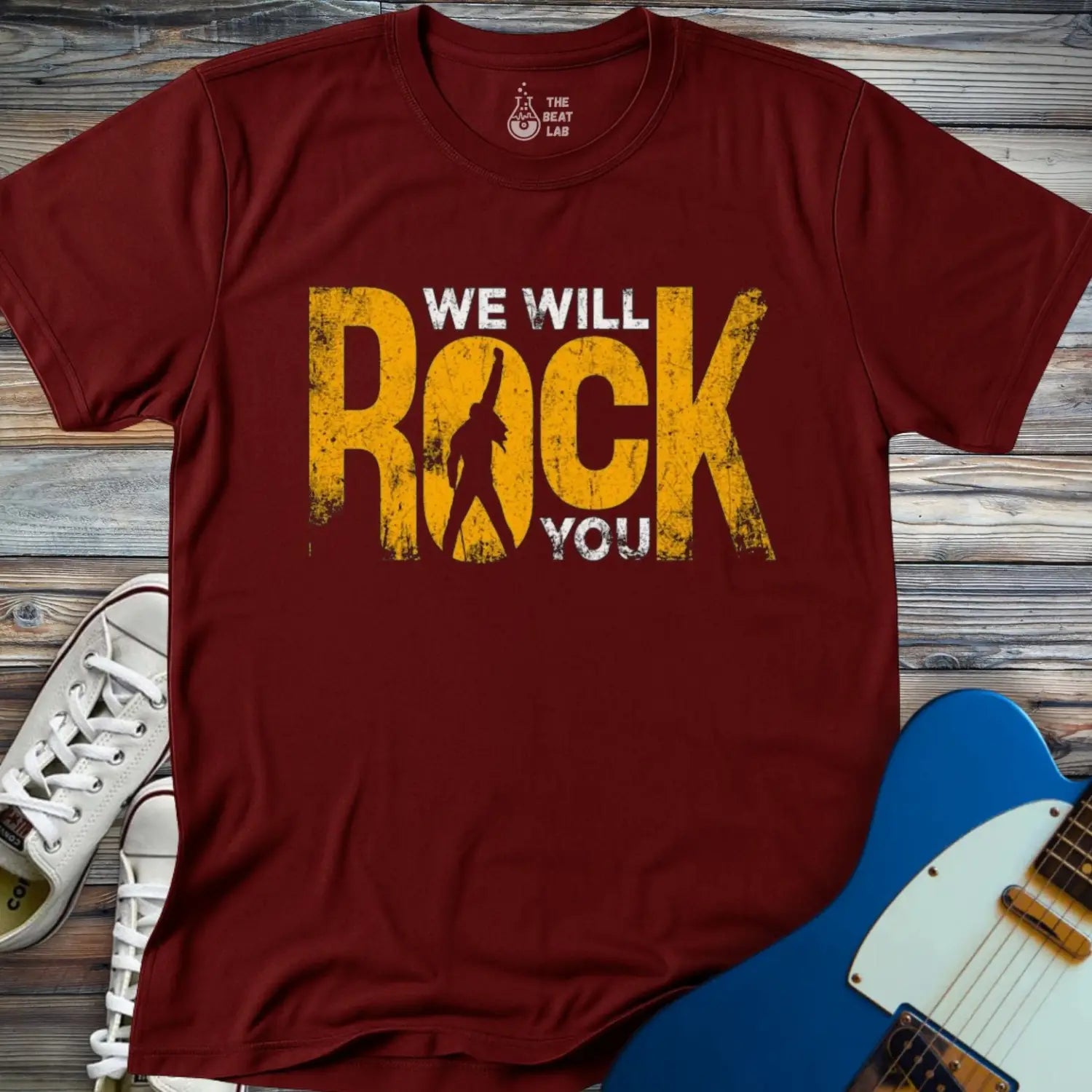 We Will Rock You T-shirt - Maroon / S - T-Shirt