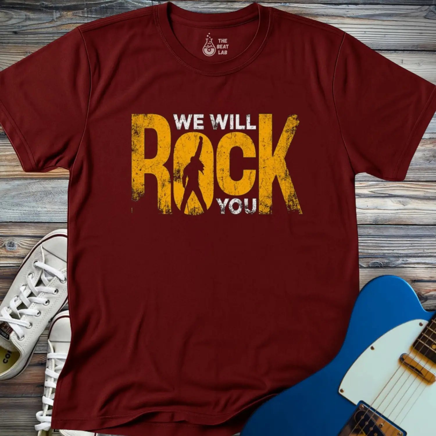 We Will Rock You T-shirt - Maroon / S - T-Shirt