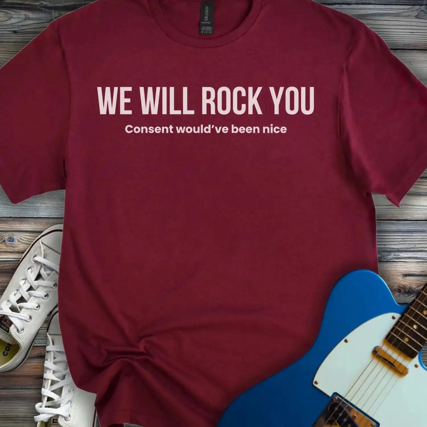 We Will Rock You T-shirt Maroon