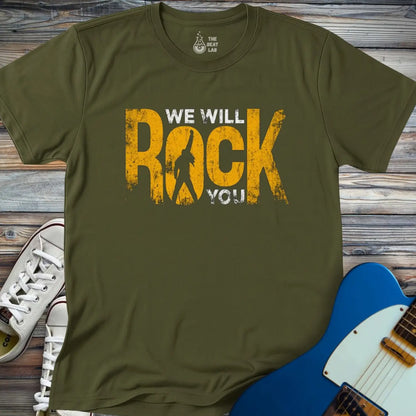 We Will Rock You T-shirt - Military Green / S - T-Shirt