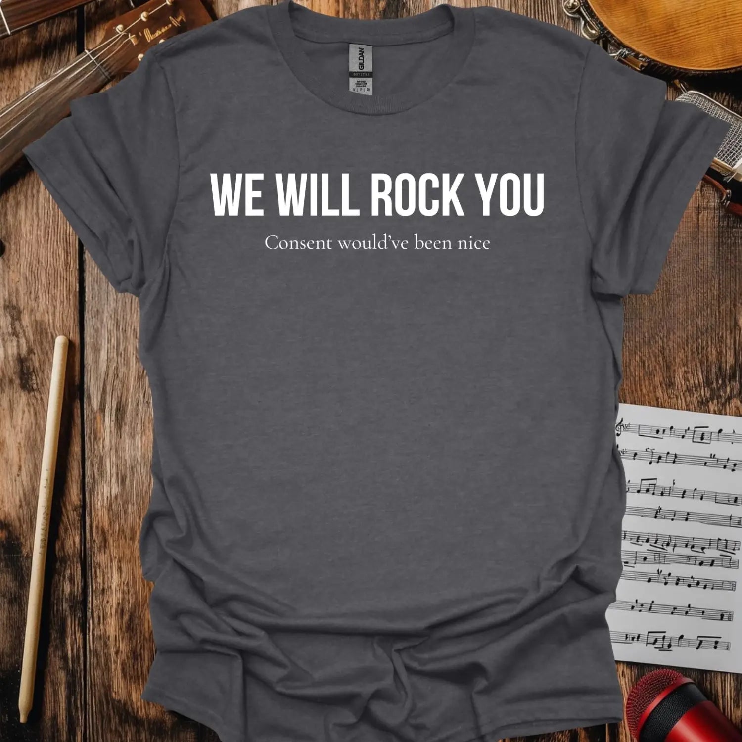 We Will Rock You T-shirt Dark Heather Grey