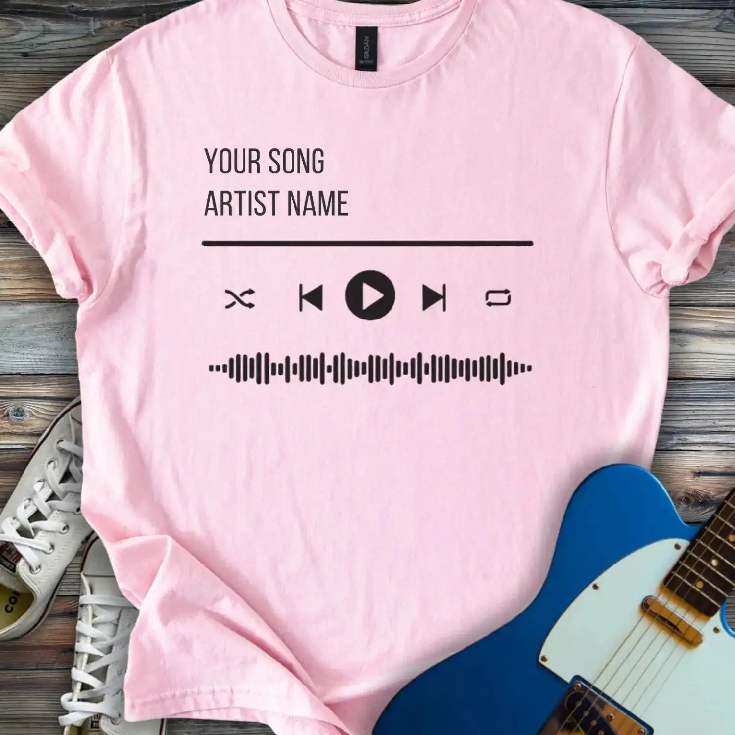 Wear Your Personalized Song T-shirt Light Pink