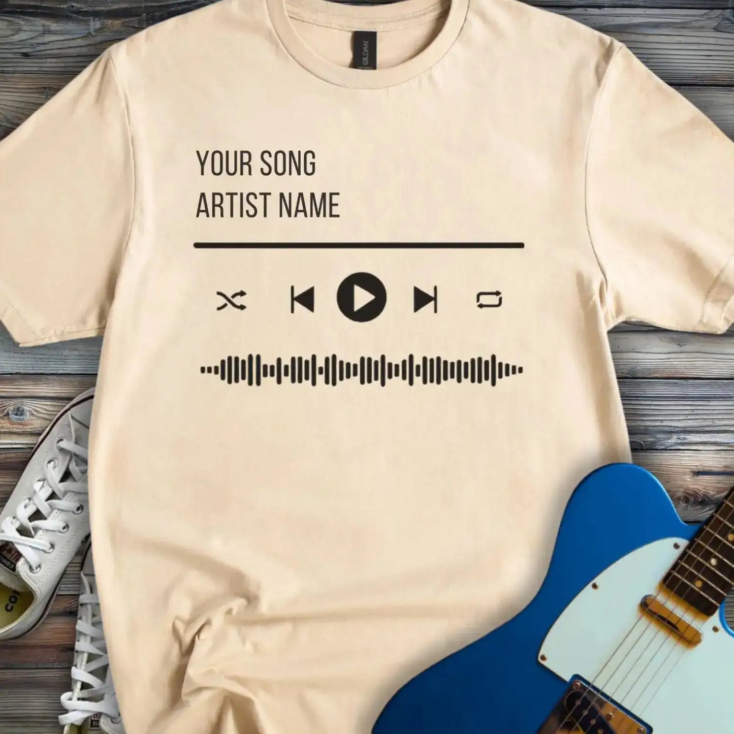 Wear Your Personalized Song T-shirt Sand