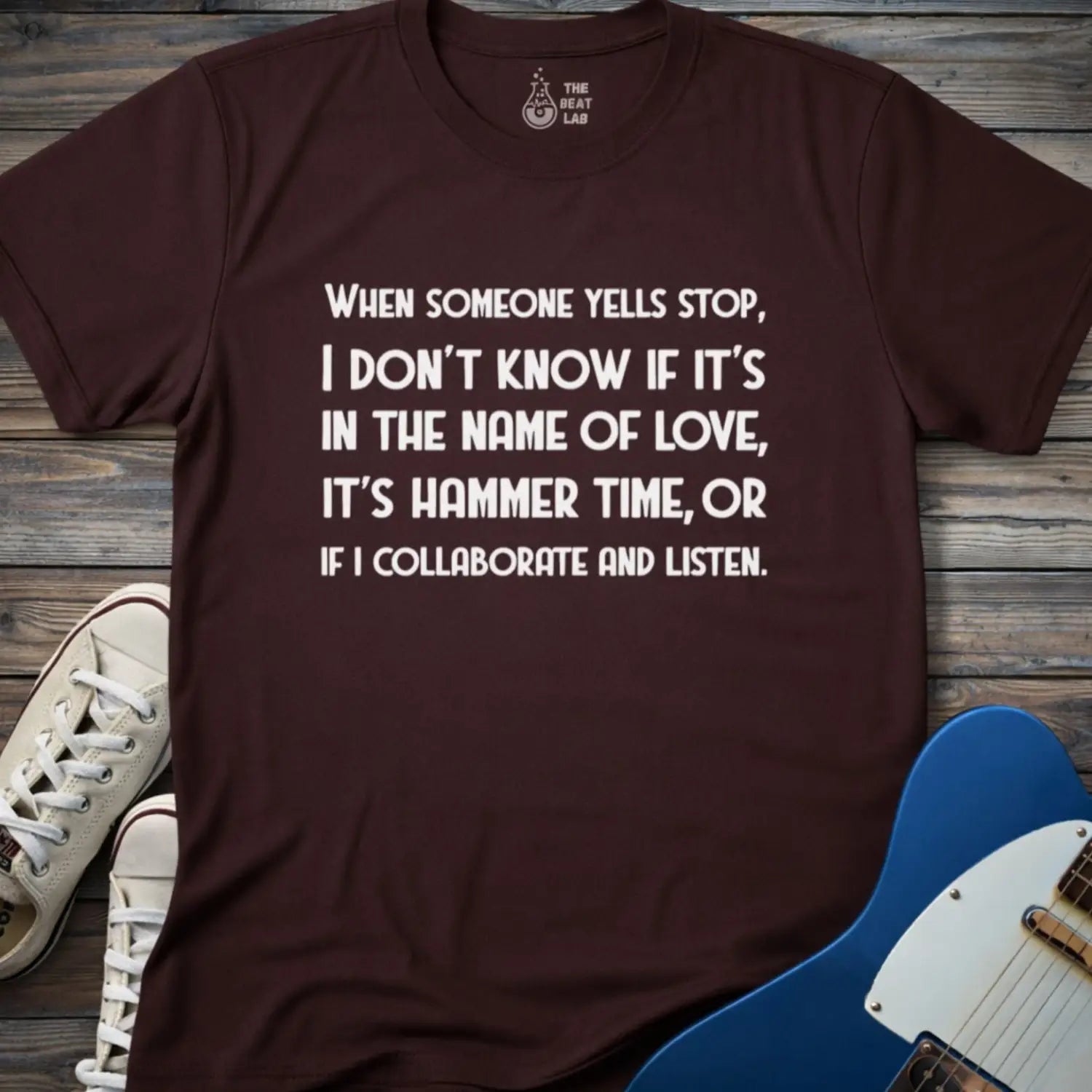 When Someone Yells Stop T-shirt - Dark Chocolate / S - T-Shirt